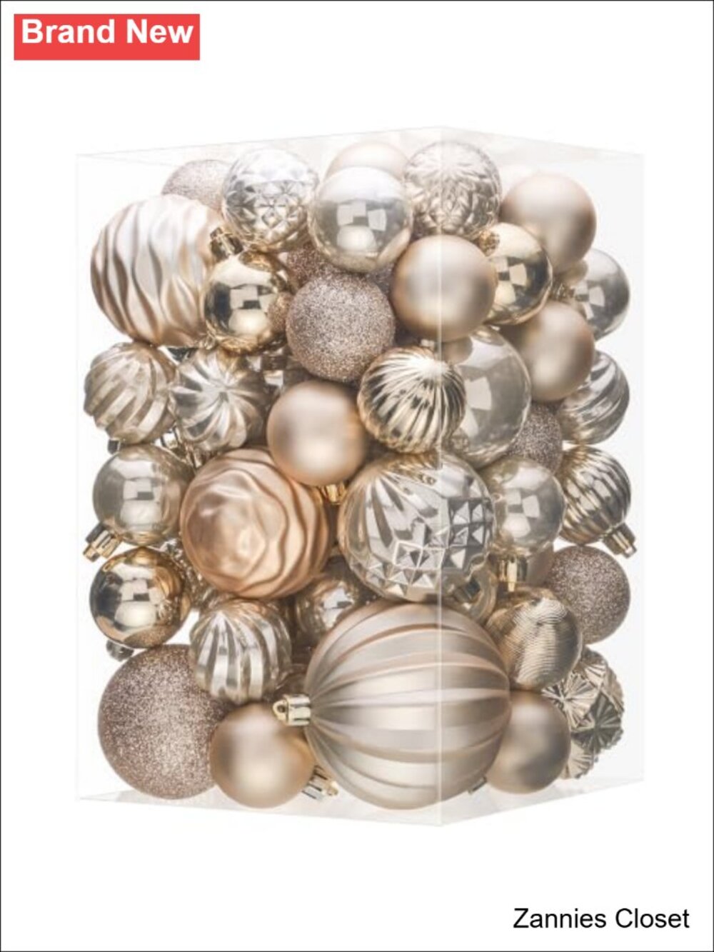 🎄 47CT Christmas Tree Ornaments Unbreakable Plastic Glitter Holiday Decor
